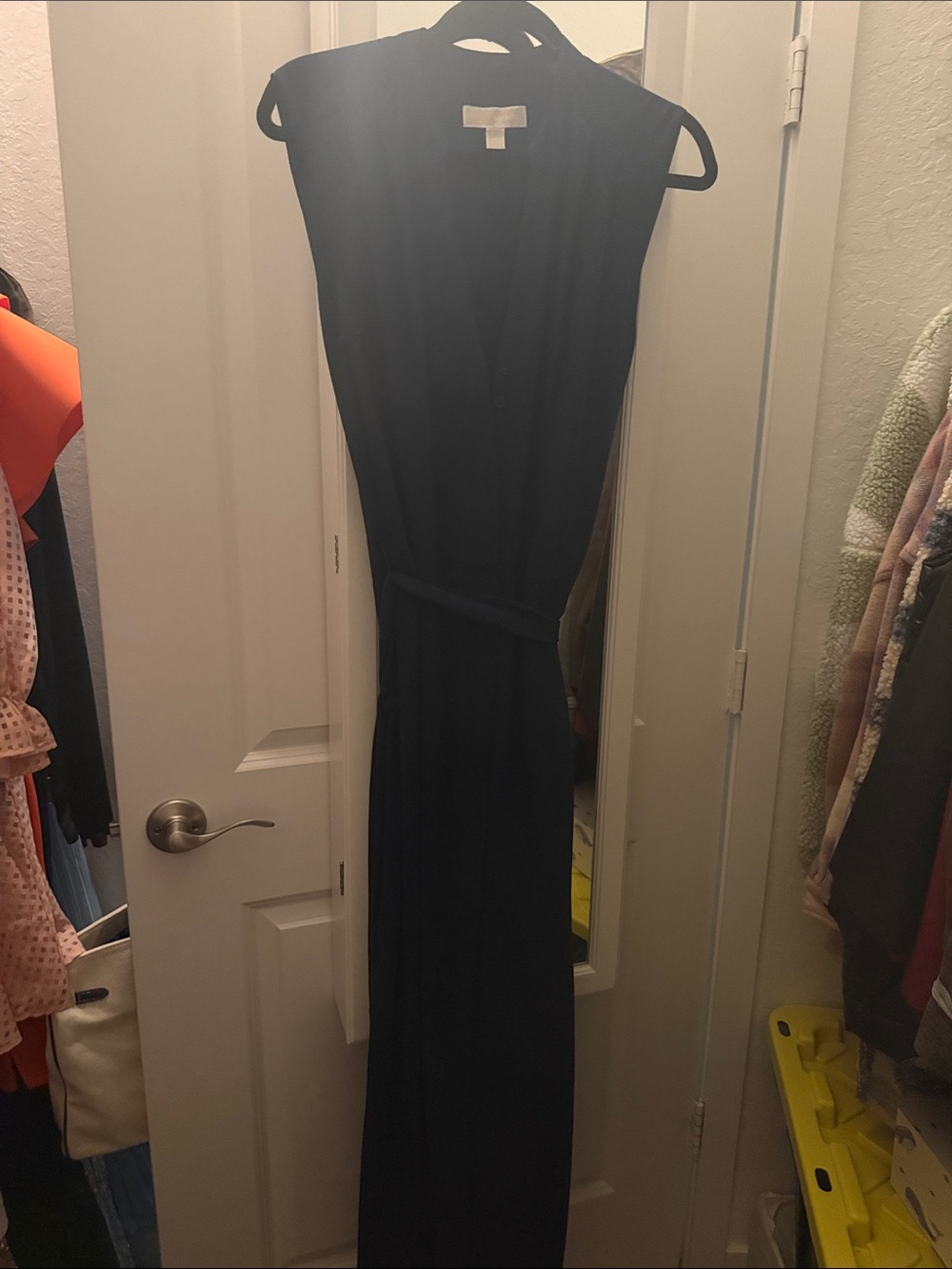 Michael Kors navy blue Sleeveless Wrap Maxi Dress